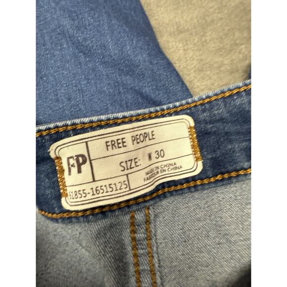 Free People Just Float On Flare Jeans Jericho Blue Sz 30 Bell Bottom Stretch - Picture 11 of 12